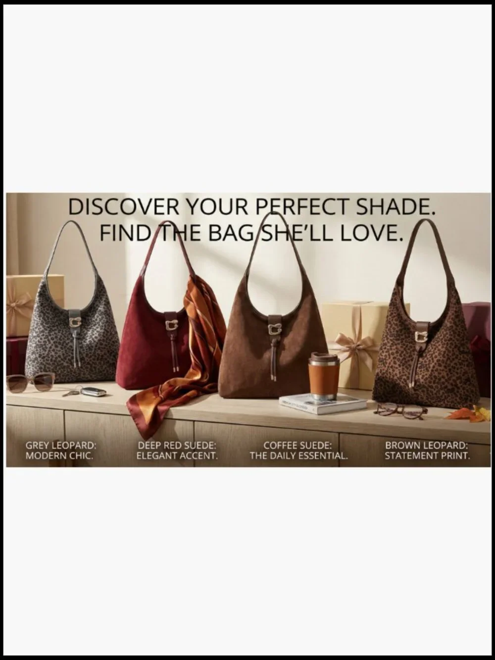 Slouchy Faux Suede Hobo Tote Bag Large Capacity Lightweight Chic Shoulder Purse